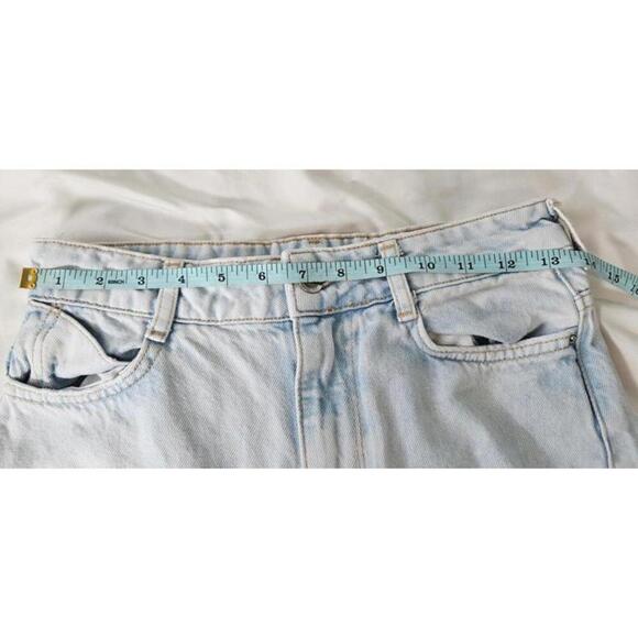 Zara Women's Wide Leg High-Waisted Frayed Hem Light Wash Jeans Size 4 - Picture 10 of 10